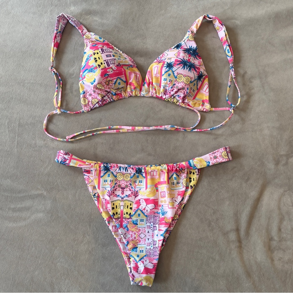 Colorful Patterned Bikini Set